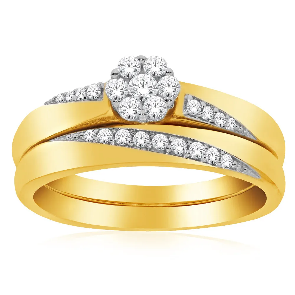 10ct Yellow Gold 1 Carat Diamond Bridal Ring