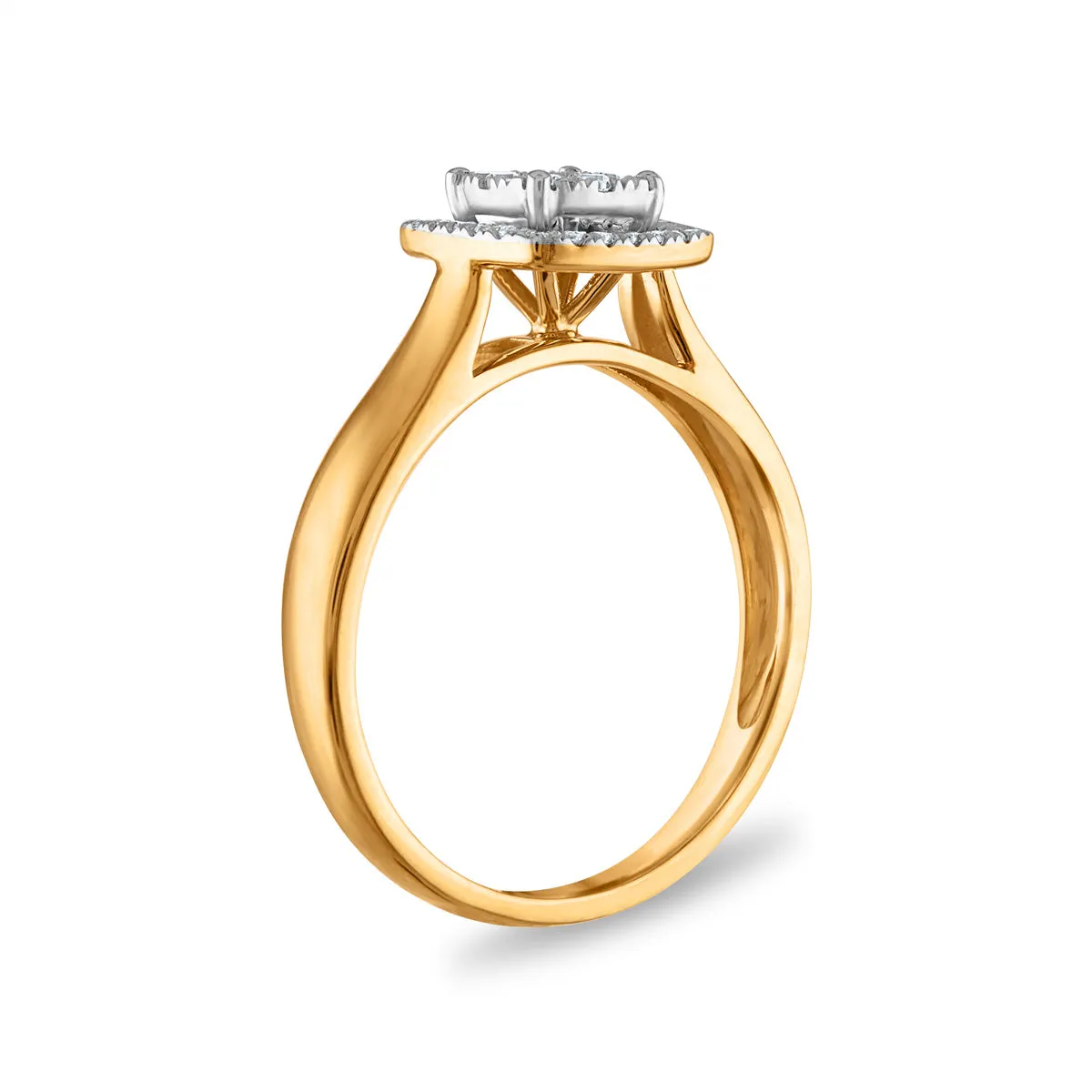 1/4 CTW Diamond Halo Bridal Set 3-Piece Ring in 10KT Yellow Gold
