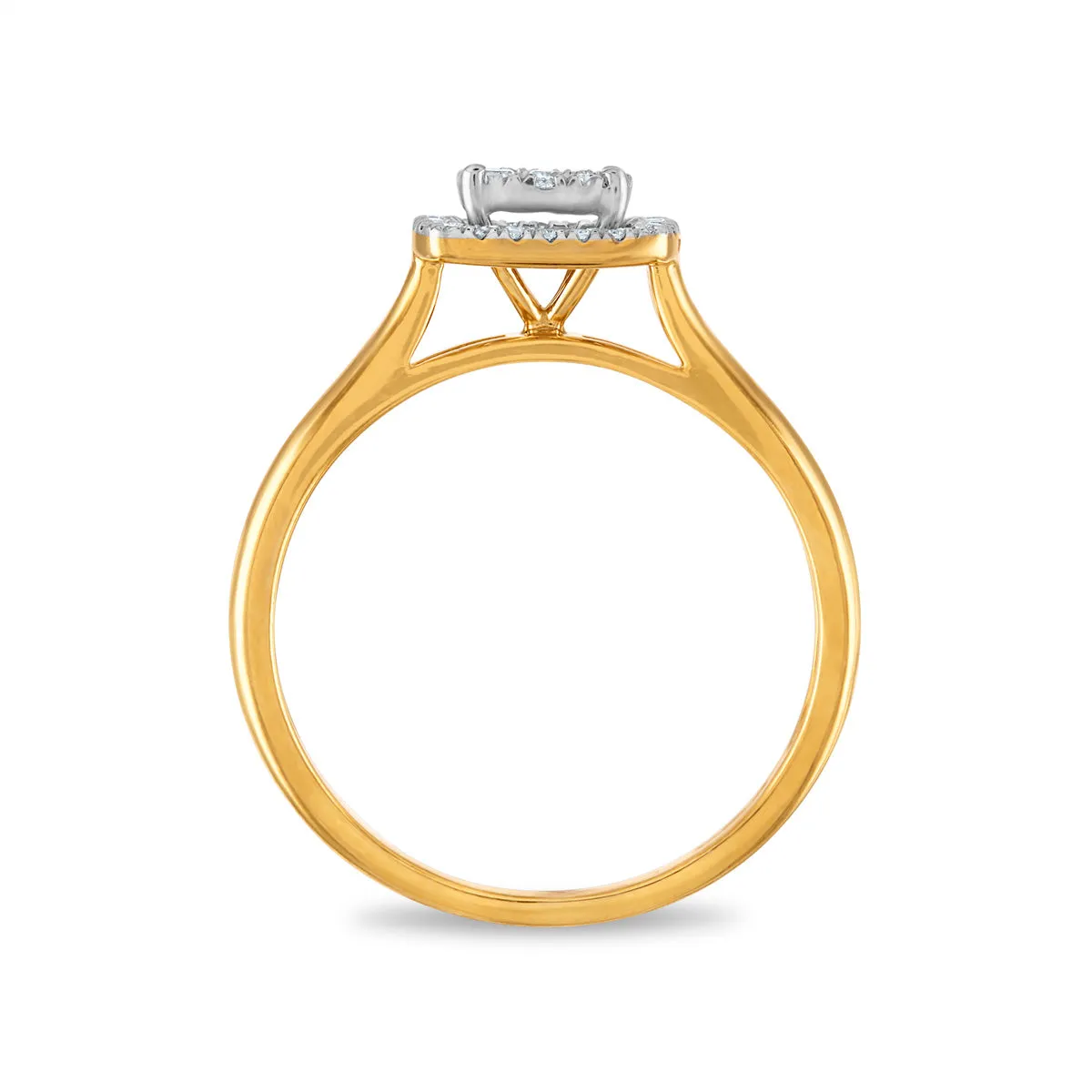 1/4 CTW Diamond Halo Bridal Set 3-Piece Ring in 10KT Yellow Gold