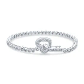 4CT Bubble Tennis Bracelet Bezel Round CZ Gold Plated Sterling Silver