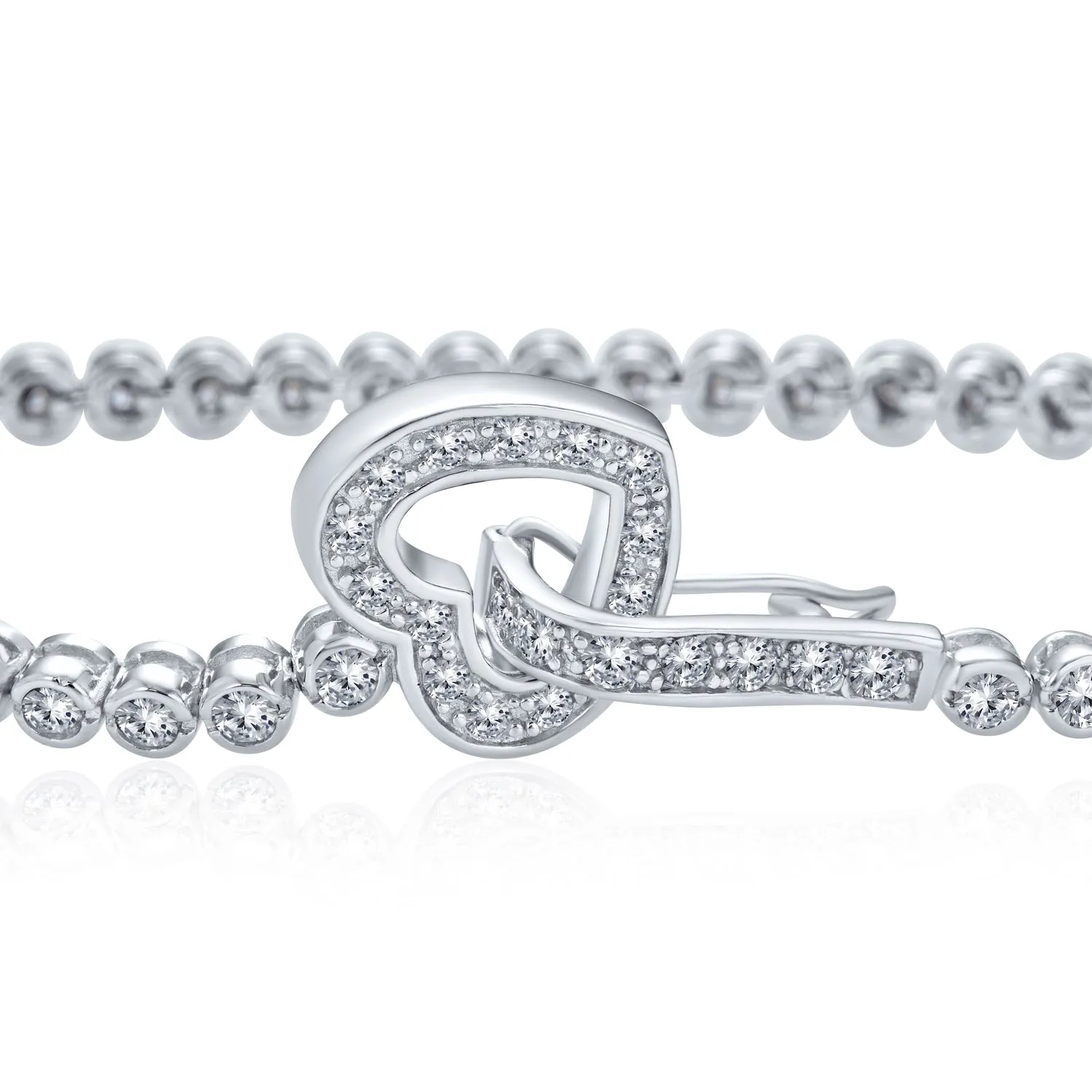 4CT Bubble Tennis Bracelet Bezel Round CZ Gold Plated Sterling Silver