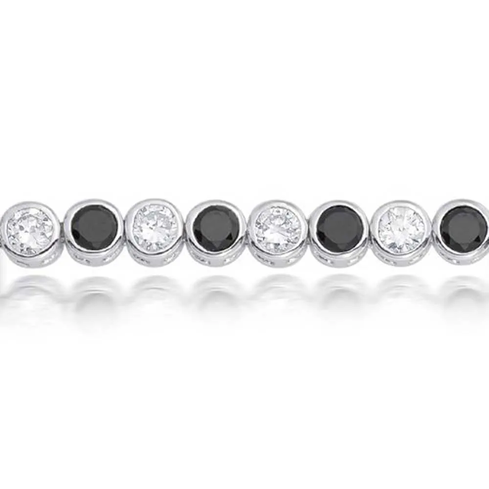 4CT Bubble Tennis Bracelet Bezel Round CZ Gold Plated Sterling Silver