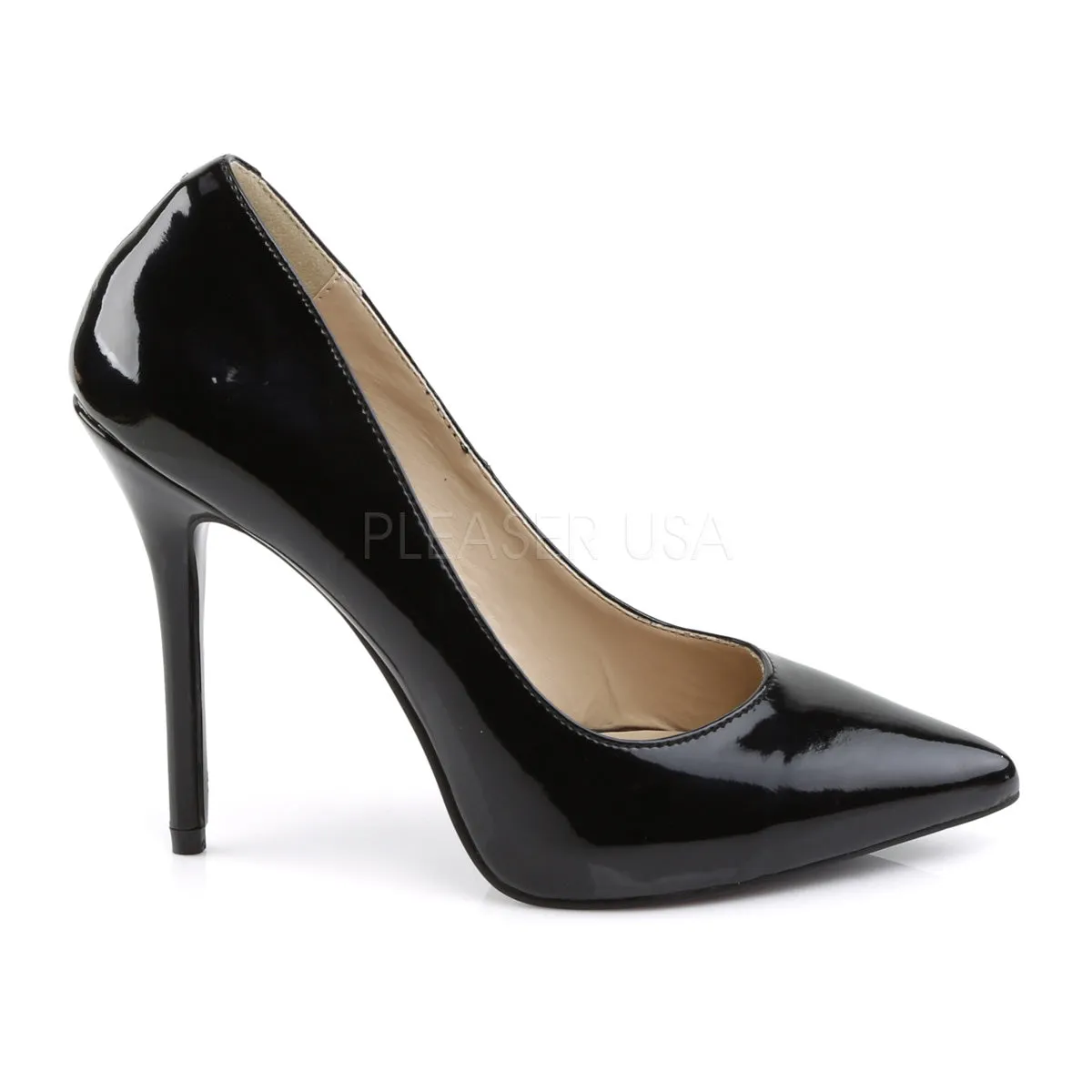 5 Inches Black Patent Classic Stilettos