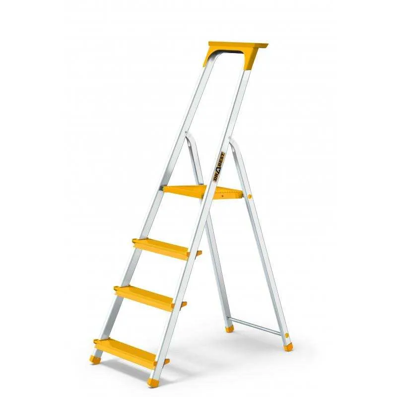ALUMINIUM PLATFORM STEP LADDER YELLOW 4 TREAD