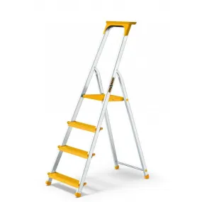 ALUMINIUM PLATFORM STEP LADDER YELLOW 4 TREAD