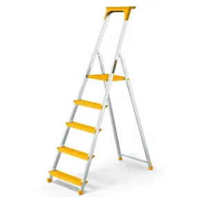 ALUMINIUM PLATFORM STEP LADDER YELLOW 5 TREAD