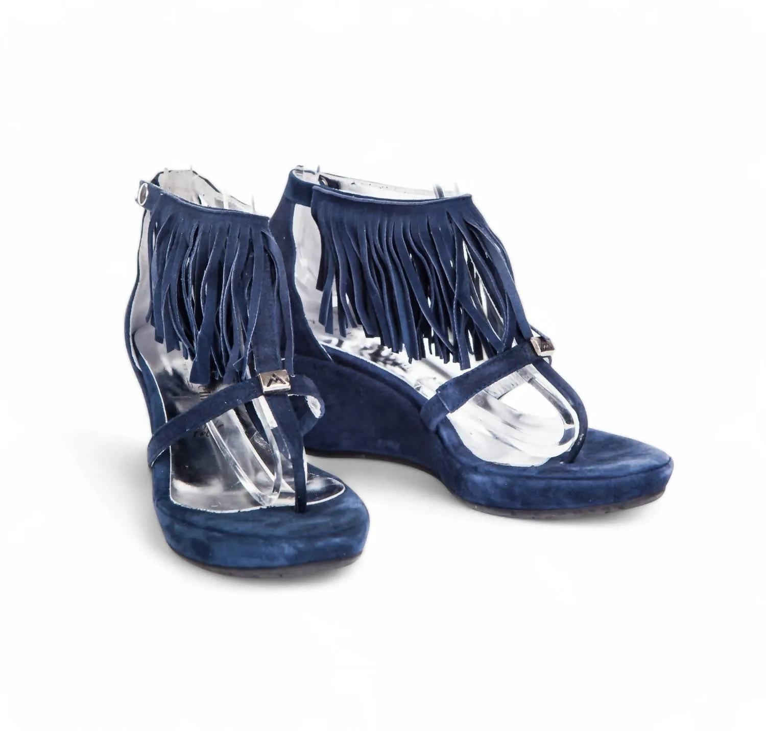 Andrea Morelli - Suede Leather Fringe Wedge Sandals
