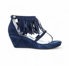 Andrea Morelli - Suede Leather Fringe Wedge Sandals