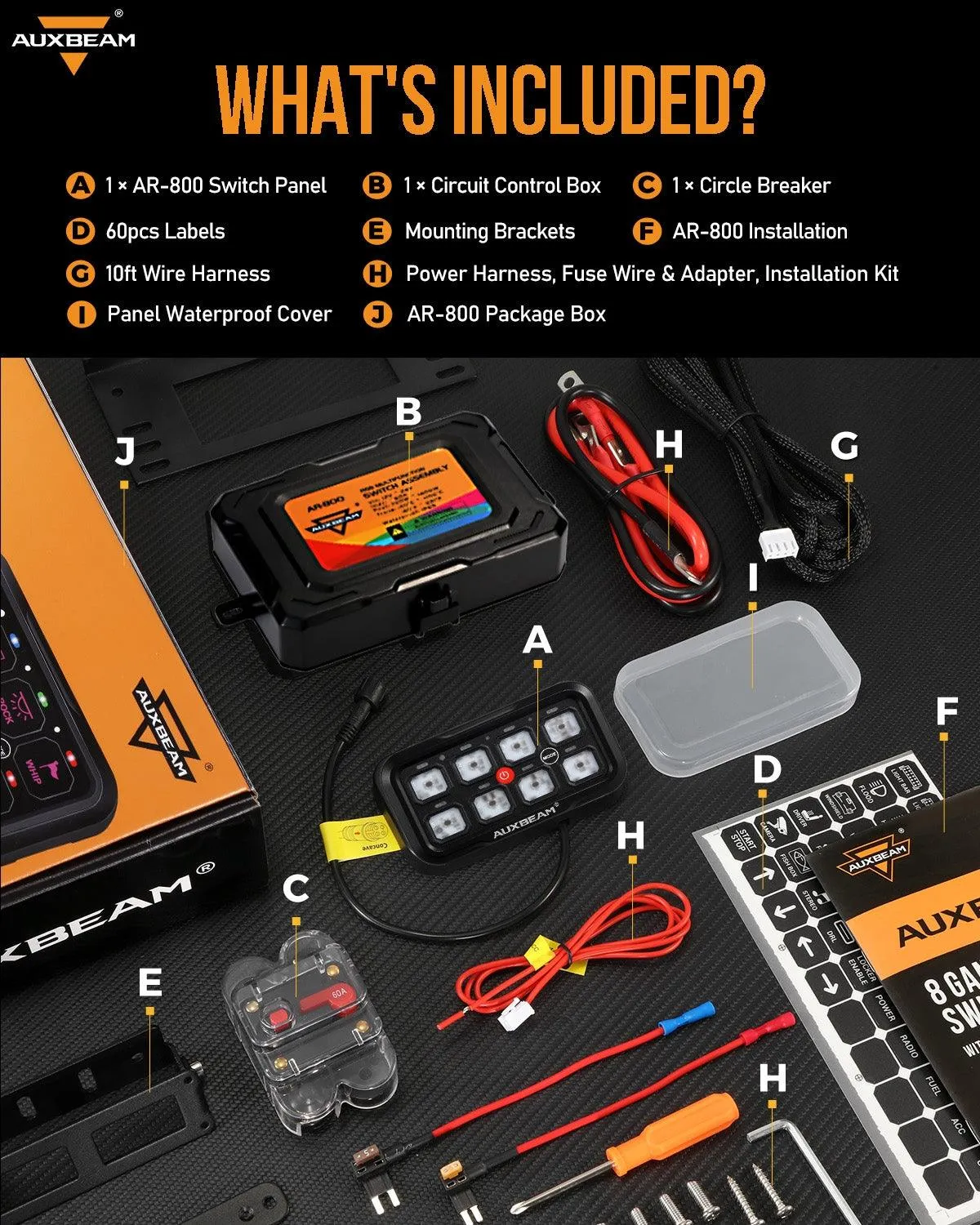 AR-800 RGB Switch Panel with APP 12 Inch 5D-PRO LED Light Bar, Toggle/ Momentary/ Pulsed Mode Supported