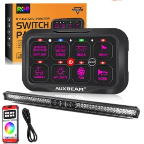 AR-800 RGB Switch Panel with APP 52 Inch 5D-PRO LED Light Bar, Toggle/ Momentary/ Pulsed Mode Supported