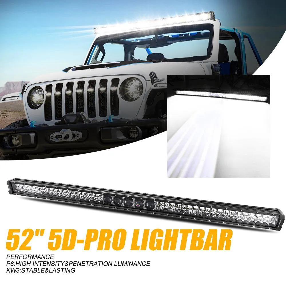AR-800 RGB Switch Panel with APP 52 Inch 5D-PRO LED Light Bar, Toggle/ Momentary/ Pulsed Mode Supported