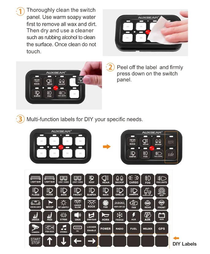 BA80 8 GANG LED SWITCH PANEL KIT AUTOMATIC DIMMABLE UNIVERSAL