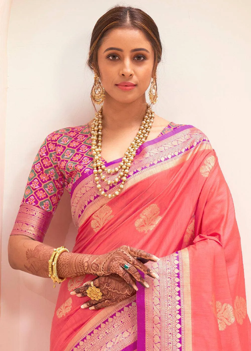 Banarasi Patola Silk Saree with Stitched Blouse