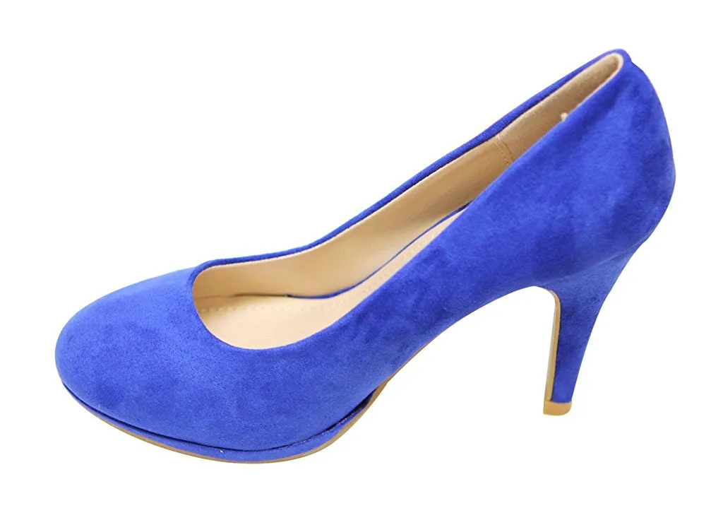 Bella Marie Celo-1 Women's almond toe platform multi color suede high heel stilettos shoes