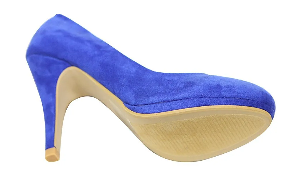 Bella Marie Celo-1 Women's almond toe platform multi color suede high heel stilettos shoes