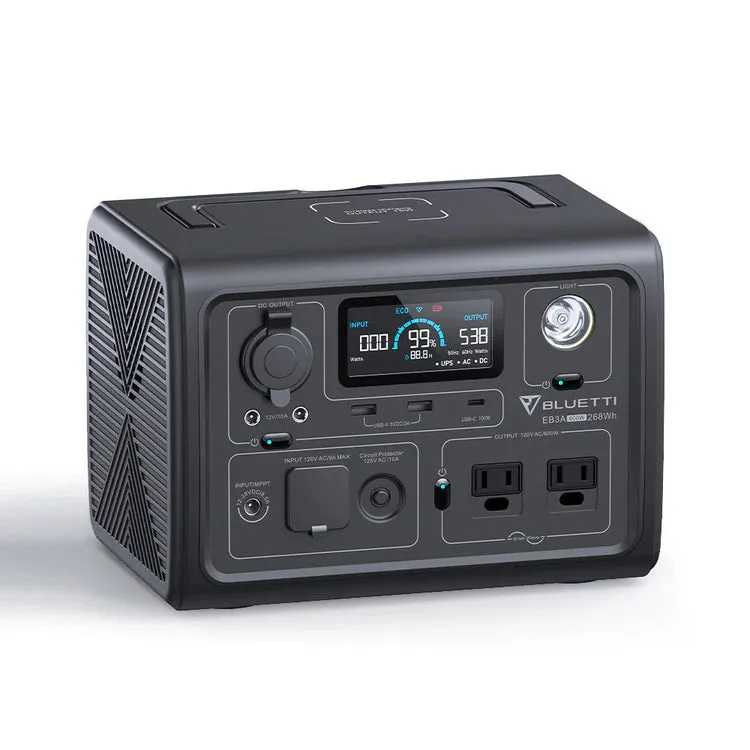 BLUETTI EB3A Portable Power Station | 600W 268Wh (EB3A)