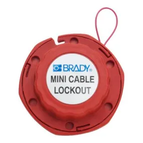 Brady® Mini Cable Lockouts with Metal Cables, 0.31 in Dia. Shackle, 8ft Cable, Red, 50940