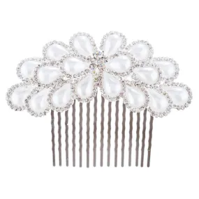 Bridal Wedding Prom Jewelry Crystal Pearl Gorgeous Decorative Hair Comb