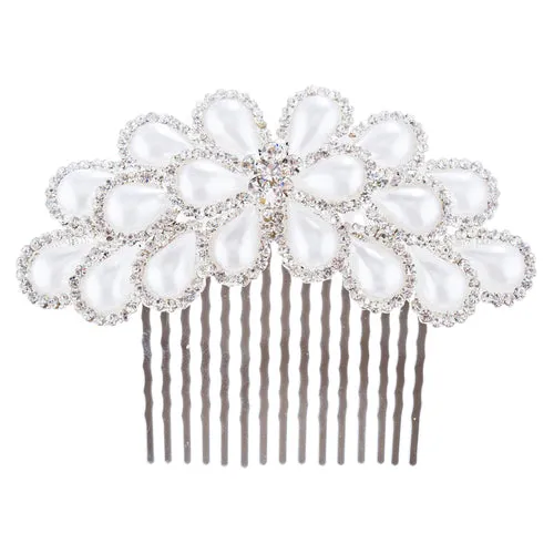 Bridal Wedding Prom Jewelry Crystal Pearl Gorgeous Decorative Hair Comb