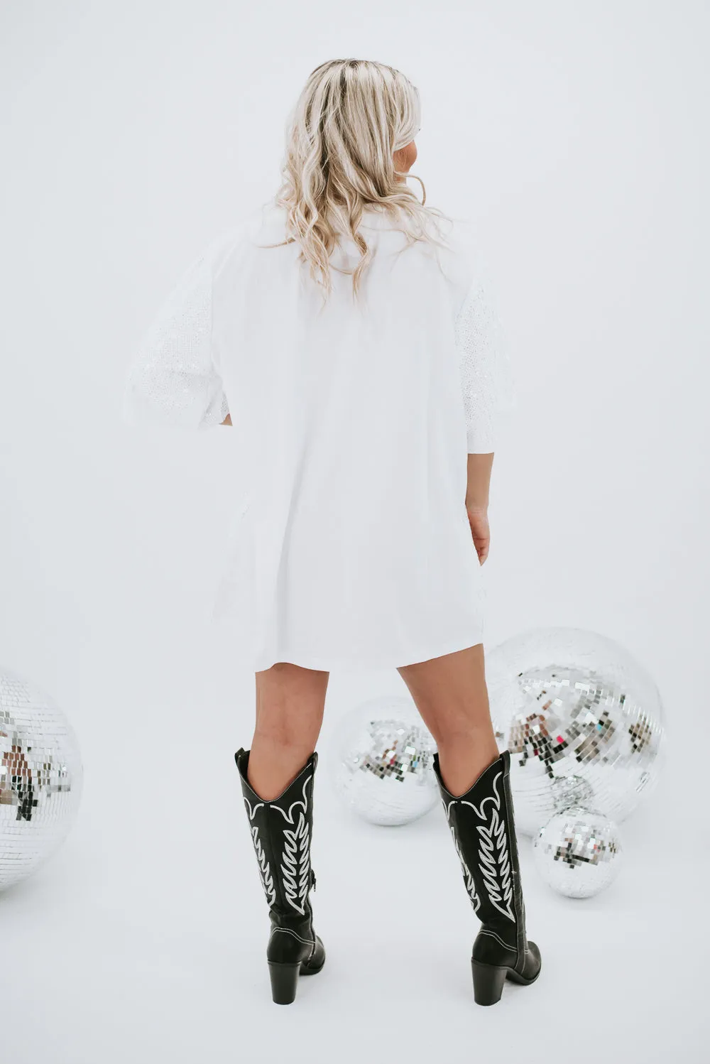 Bride To Be Sequins Dress, White