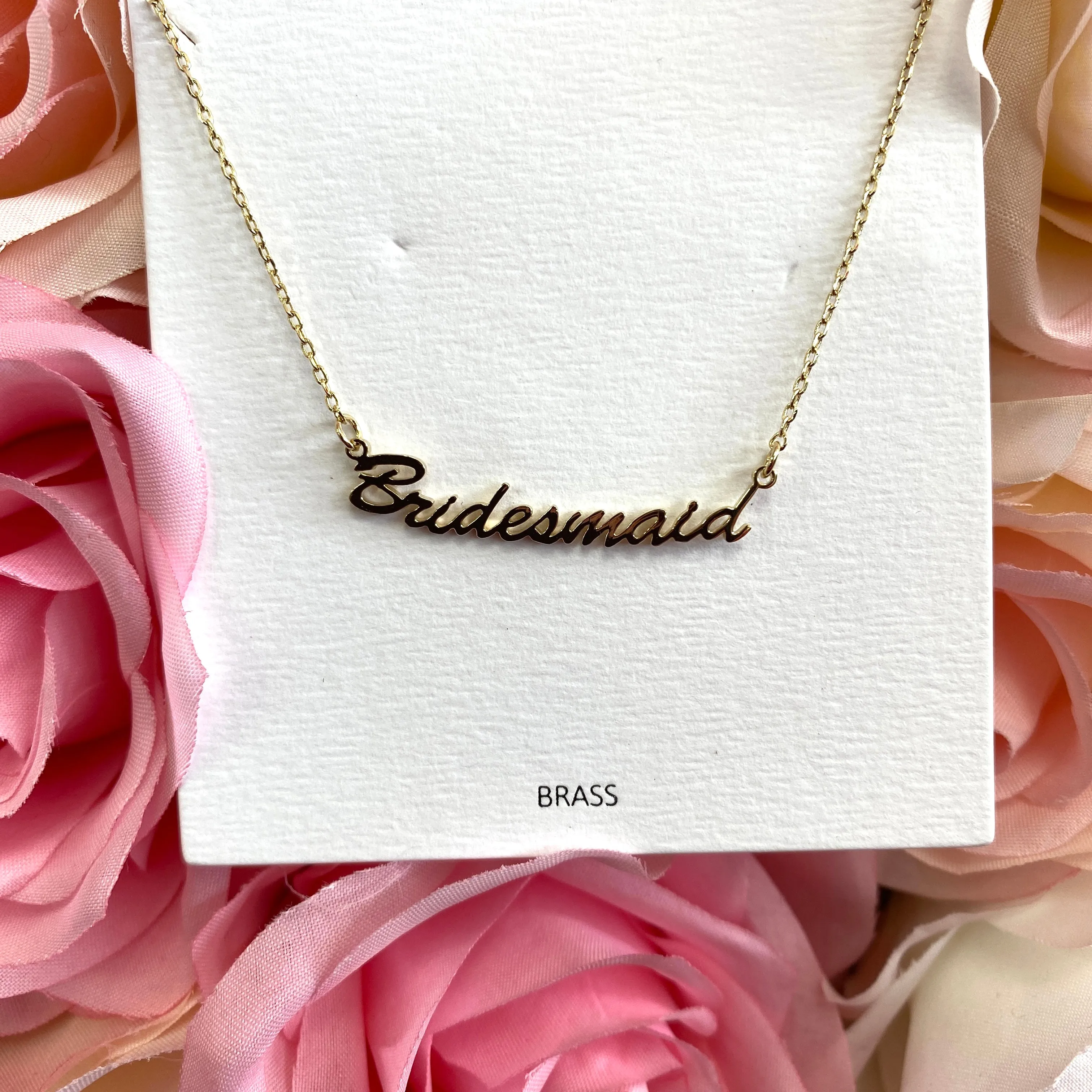 BRIDESMAID CURSIVE NECKLACE