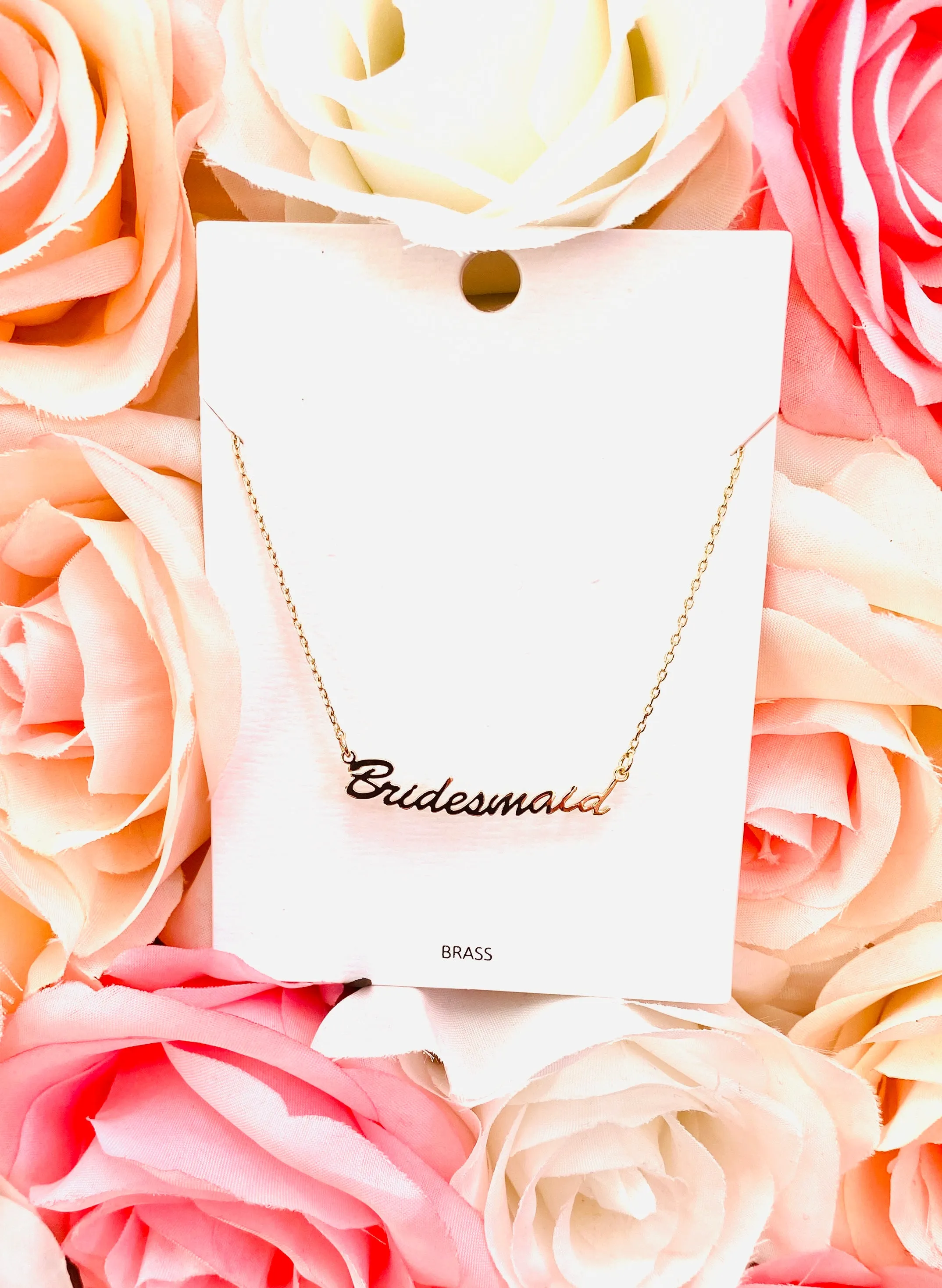 BRIDESMAID CURSIVE NECKLACE