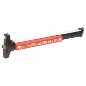 Detex V40 EE LD 628 99 48 Wide Stile Rim Exit Device, 48" Bar, Delayed Egress Device, Exit Only, Less Dogging, 99 Surface Strike, Satin Aluminum