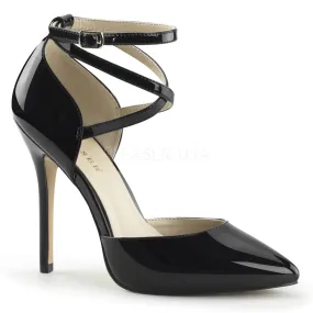 D'Orsay Cross Ankle Strap Black PA Heels