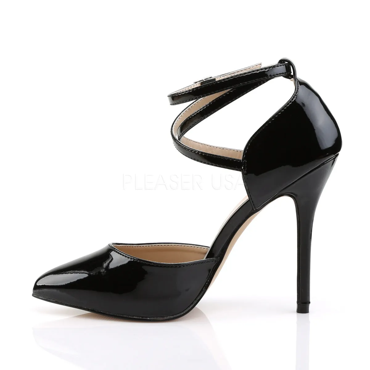 D'Orsay Cross Ankle Strap Black PA Heels
