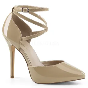 D'Orsay Cross Ankle Strap Cream Heels