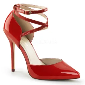 D'Orsay Cross Ankle Strap Red Heels