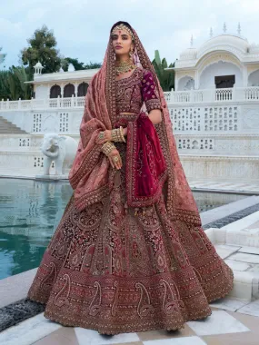 Elegant Maroon Bridal Lehenga Choli with Intricate Embroidery