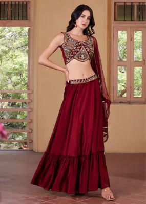 Empress Maroon Designer Lehenga Choli