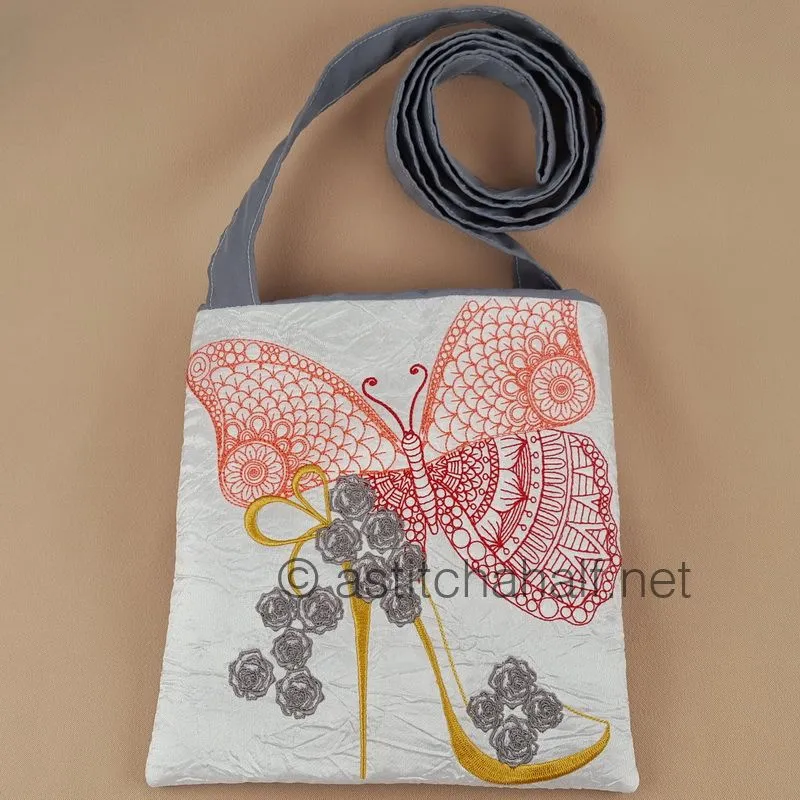 Flamboyance Butterfly and Shoe Square Cross Body Bag