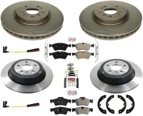 Front & Rear Brake Pad Carbon Rotors Rear Solid Fits Mercedes R350 2006-2012