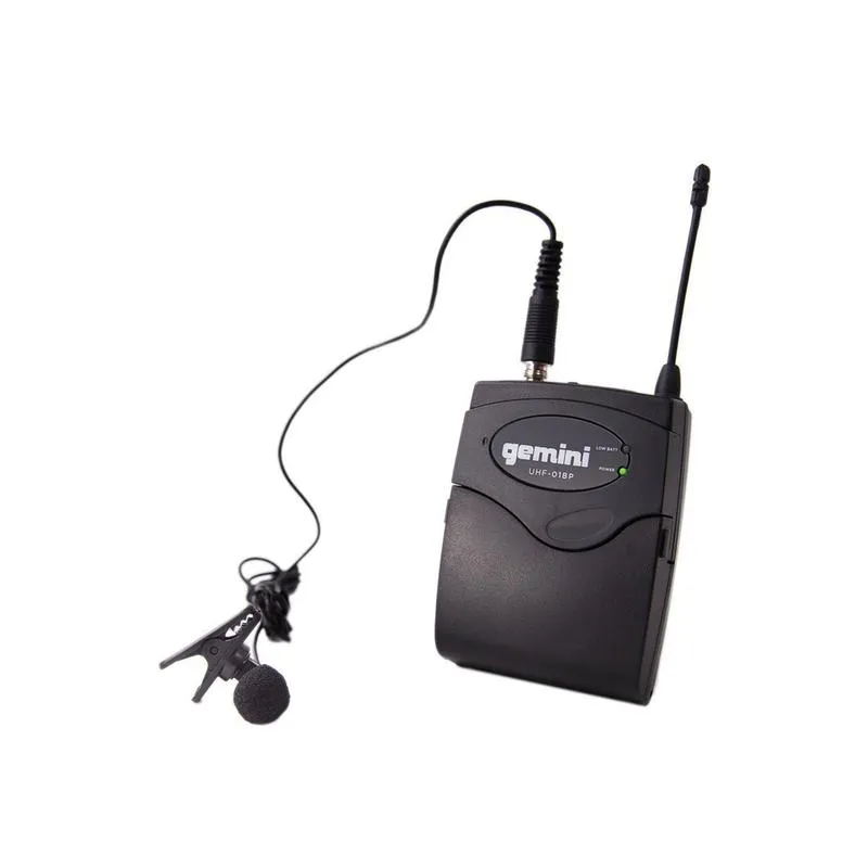 Gemini UHF-02HL Dual Channel Wireless System, Includes UHF Receiver, 2x Beltpack Transmitter and 2x Headset Lavalier Microphone