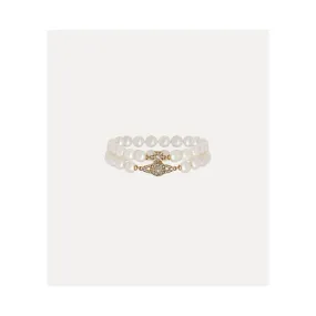 Graziella 2 Row Pearl Bracelet - Gold - 6103006A-02R143-IM-W1