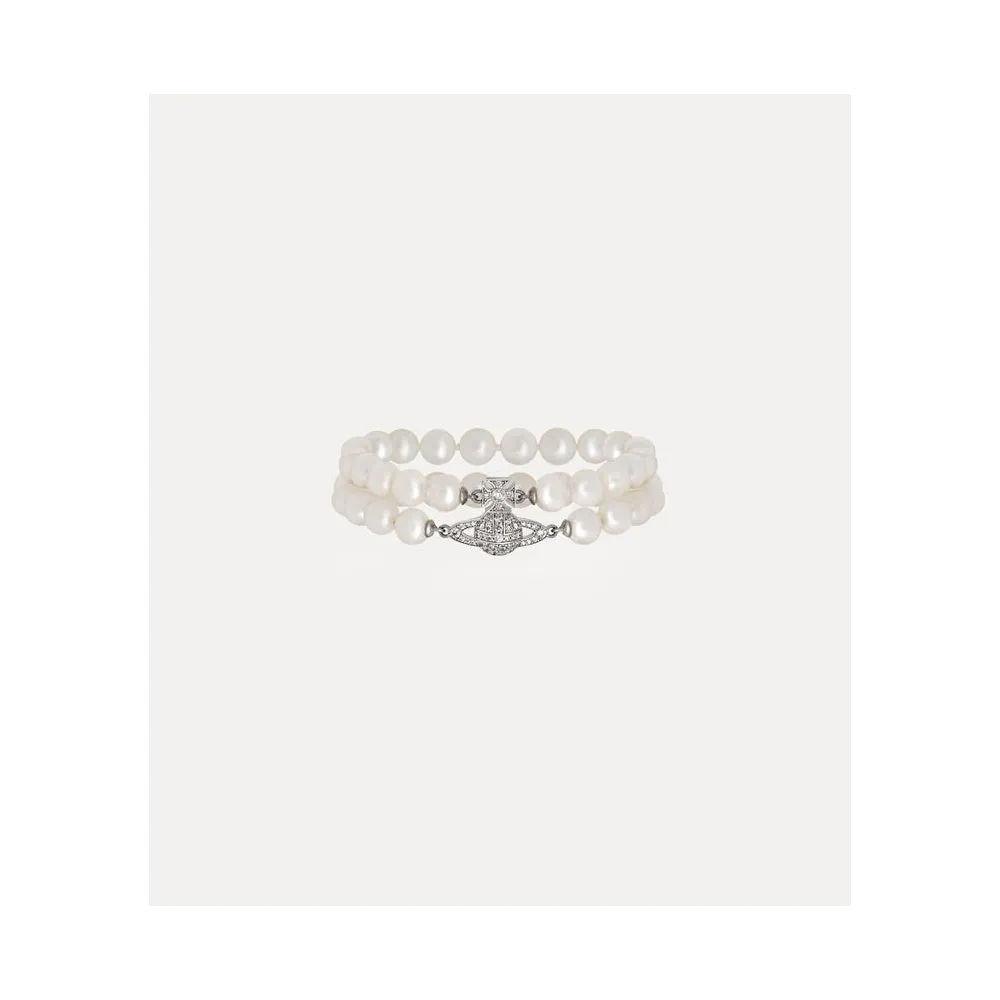Graziella 2 Row Pearl Bracelet - Silver - 6103006A-02P132-IM-W1
