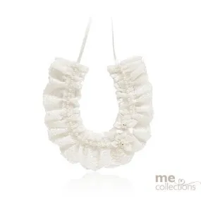 H/Shoe Lace & Pearls New White
