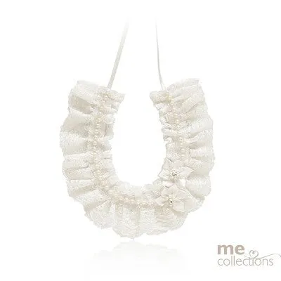 H/Shoe Lace & Pearls New White
