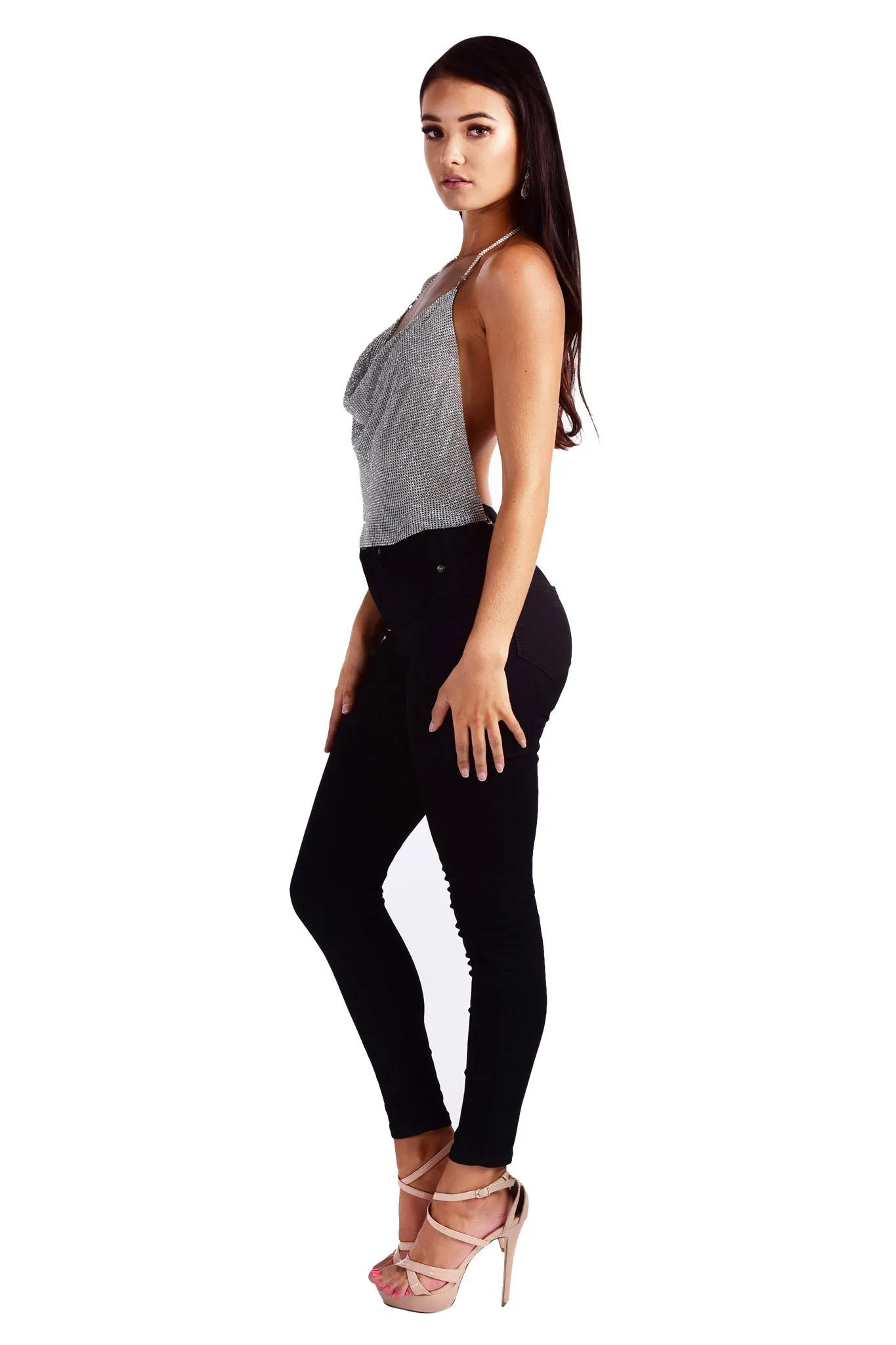Kendall Diamante Crystal Top - Silver