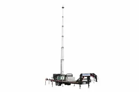Larson Electronics 112' Hydraulic Megatower™ Mast - 33' Trailer - 45kW Generator, Red LED Strobe Light, Antenna Mount - Auto Retract