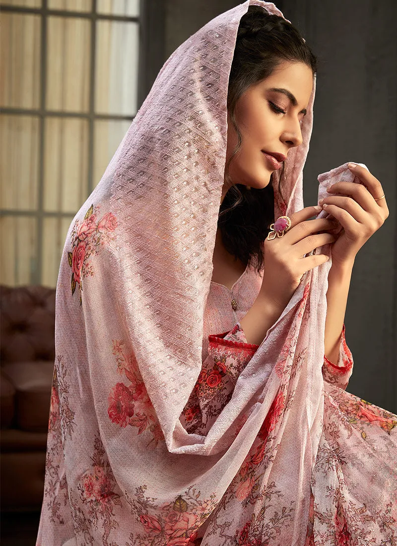 Light Purple Multi Embroidered Palazzo Suit