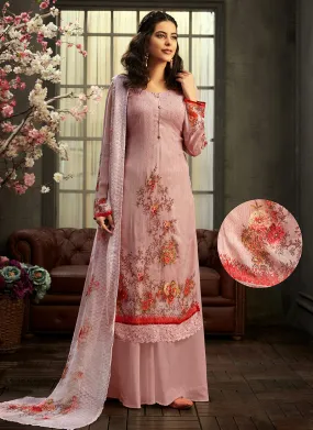 Light Purple Multi Embroidered Palazzo Suit