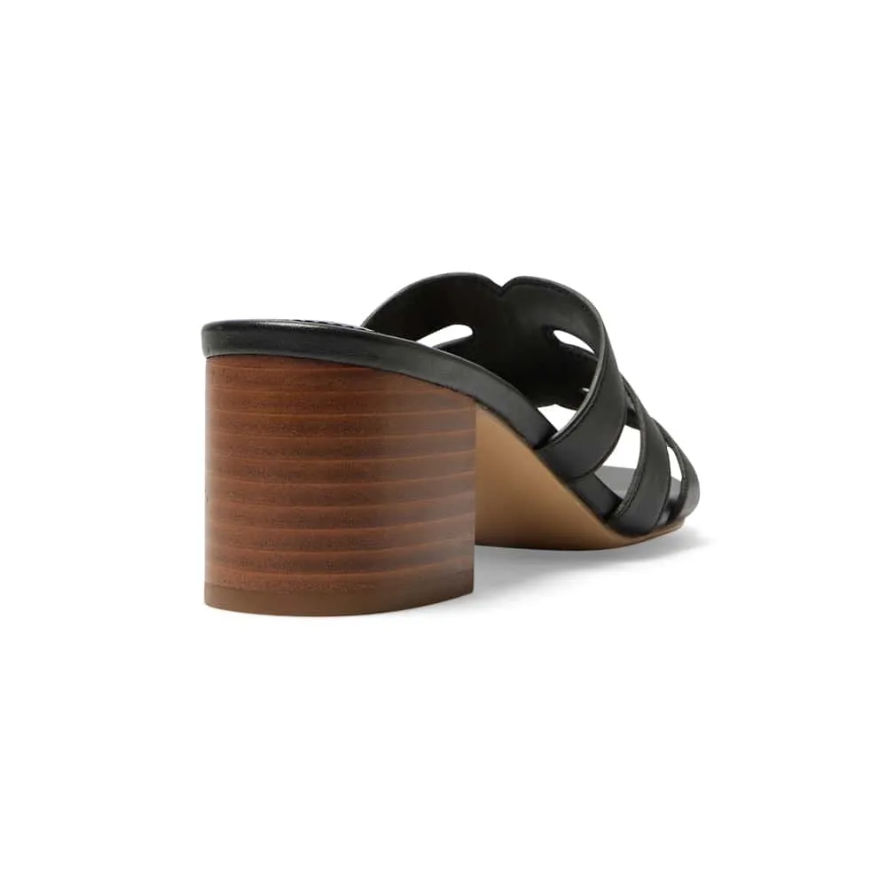Lily Heel in Black Smooth