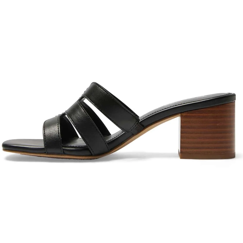 Lily Heel in Black Smooth