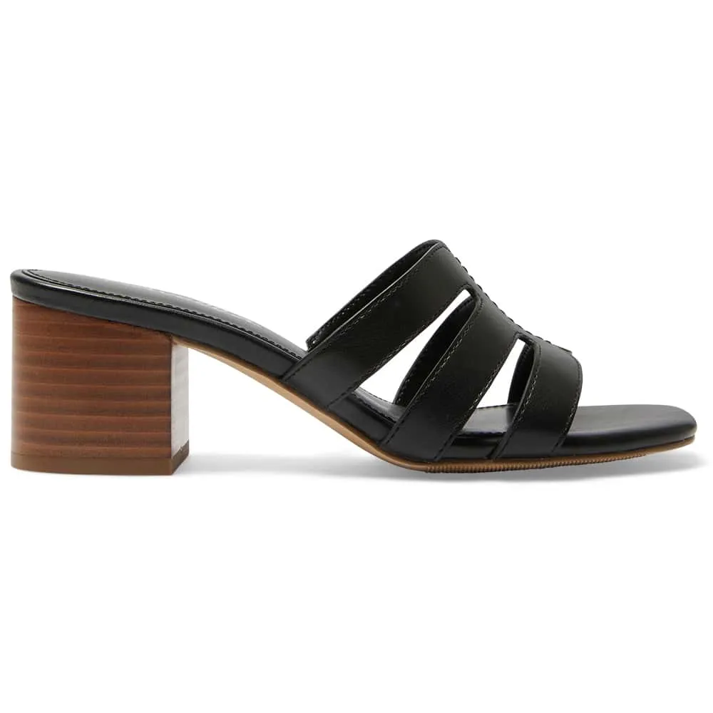 Lily Heel in Black Smooth