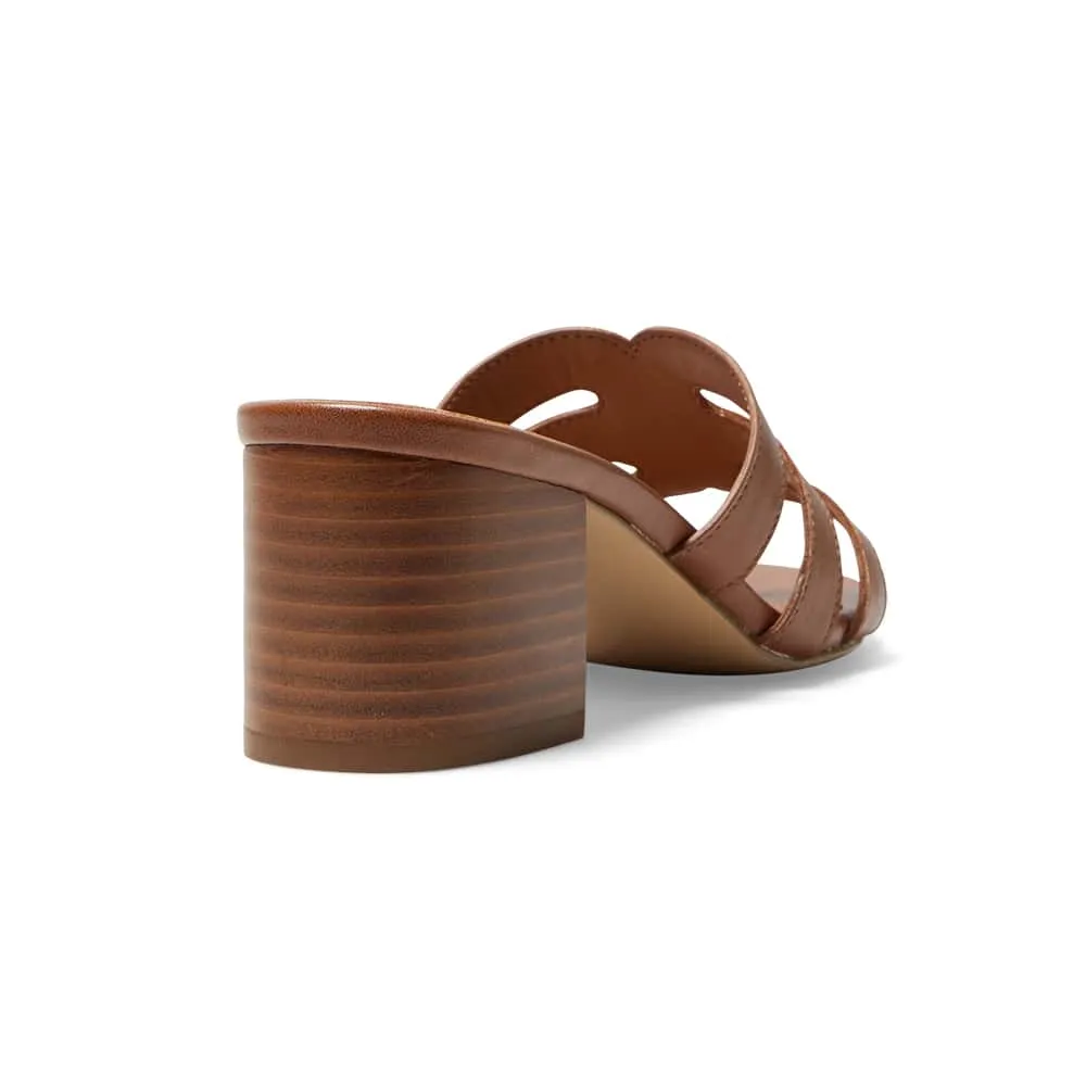 Lily Heel in Cognac Smooth