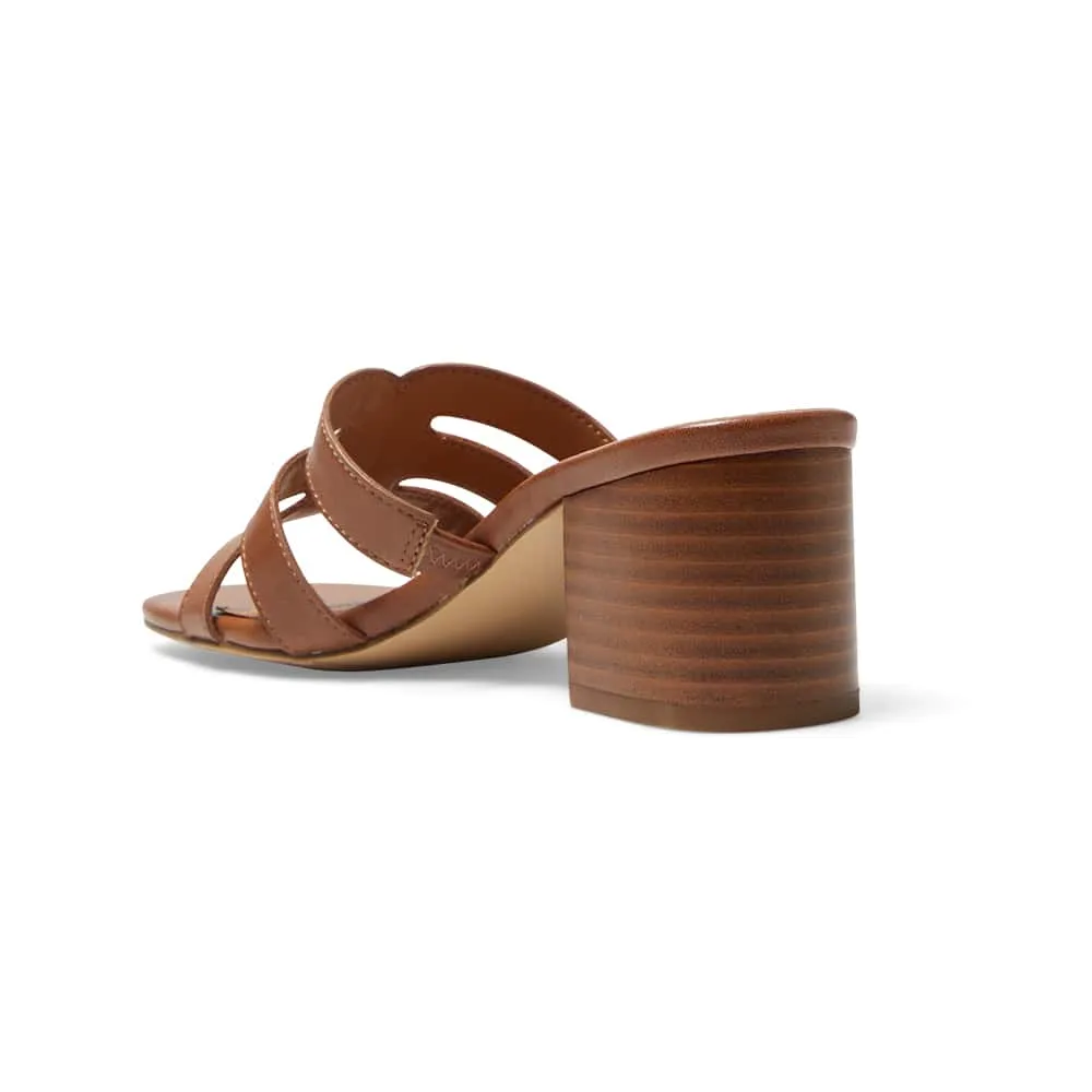 Lily Heel in Cognac Smooth