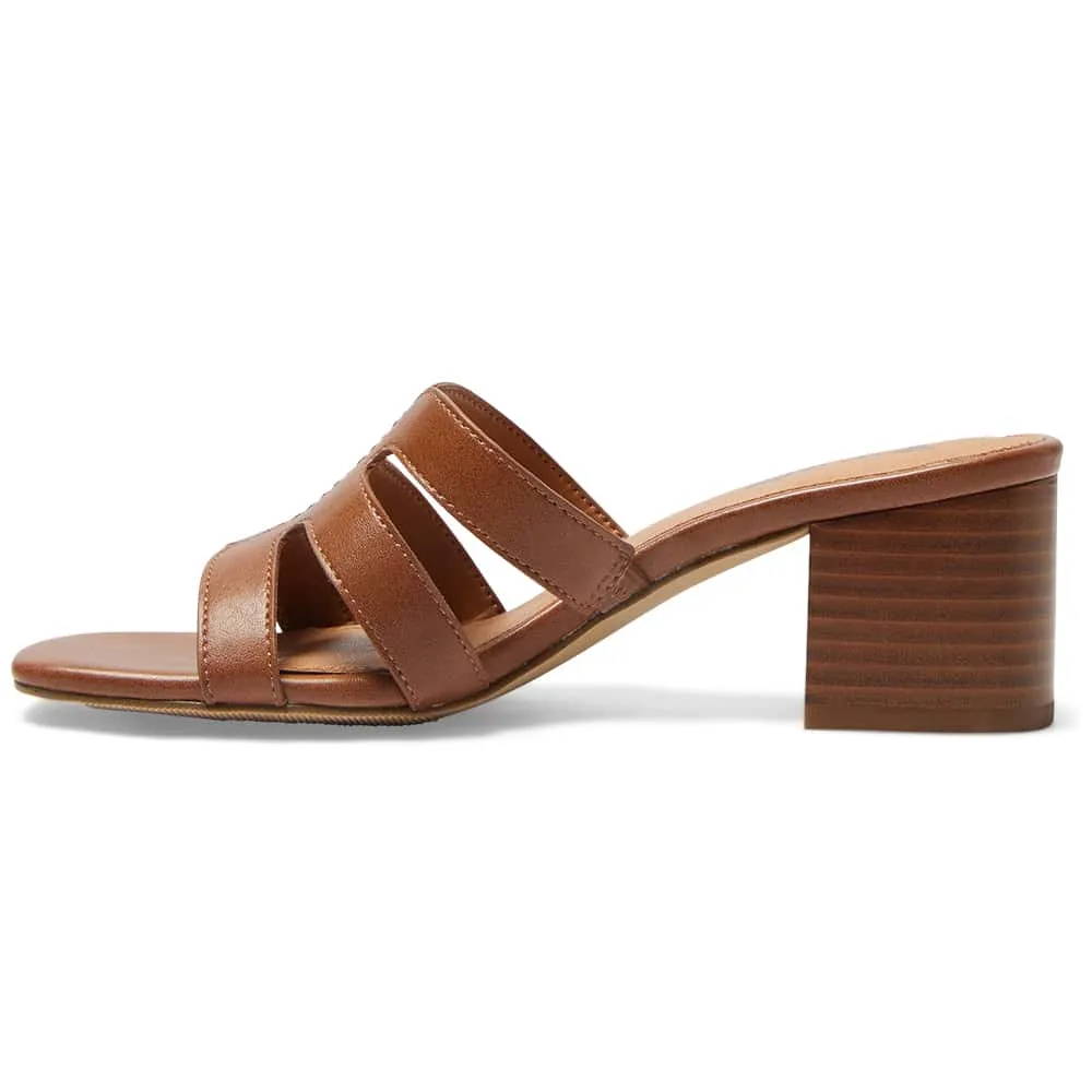 Lily Heel in Cognac Smooth